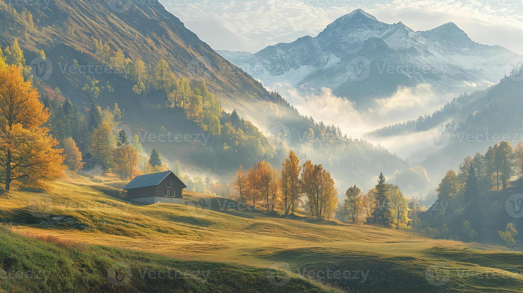House in Mountains, Autumn photo