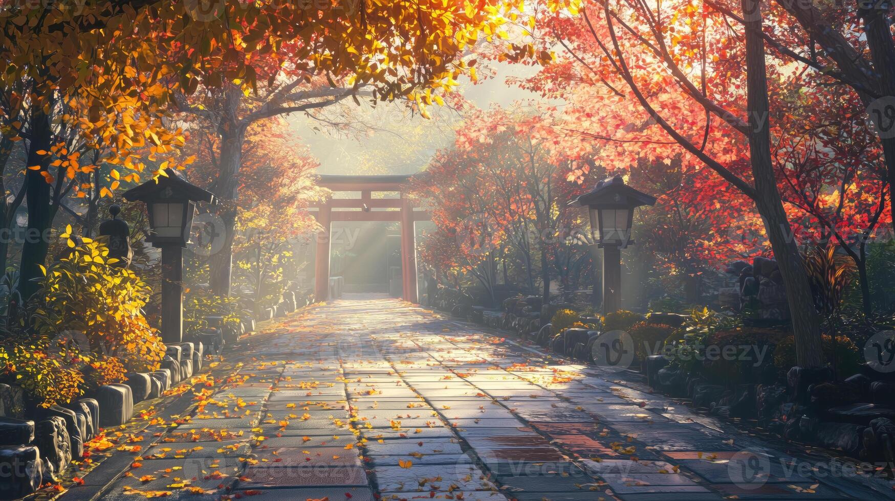 Autumn in Japanese Park photo
