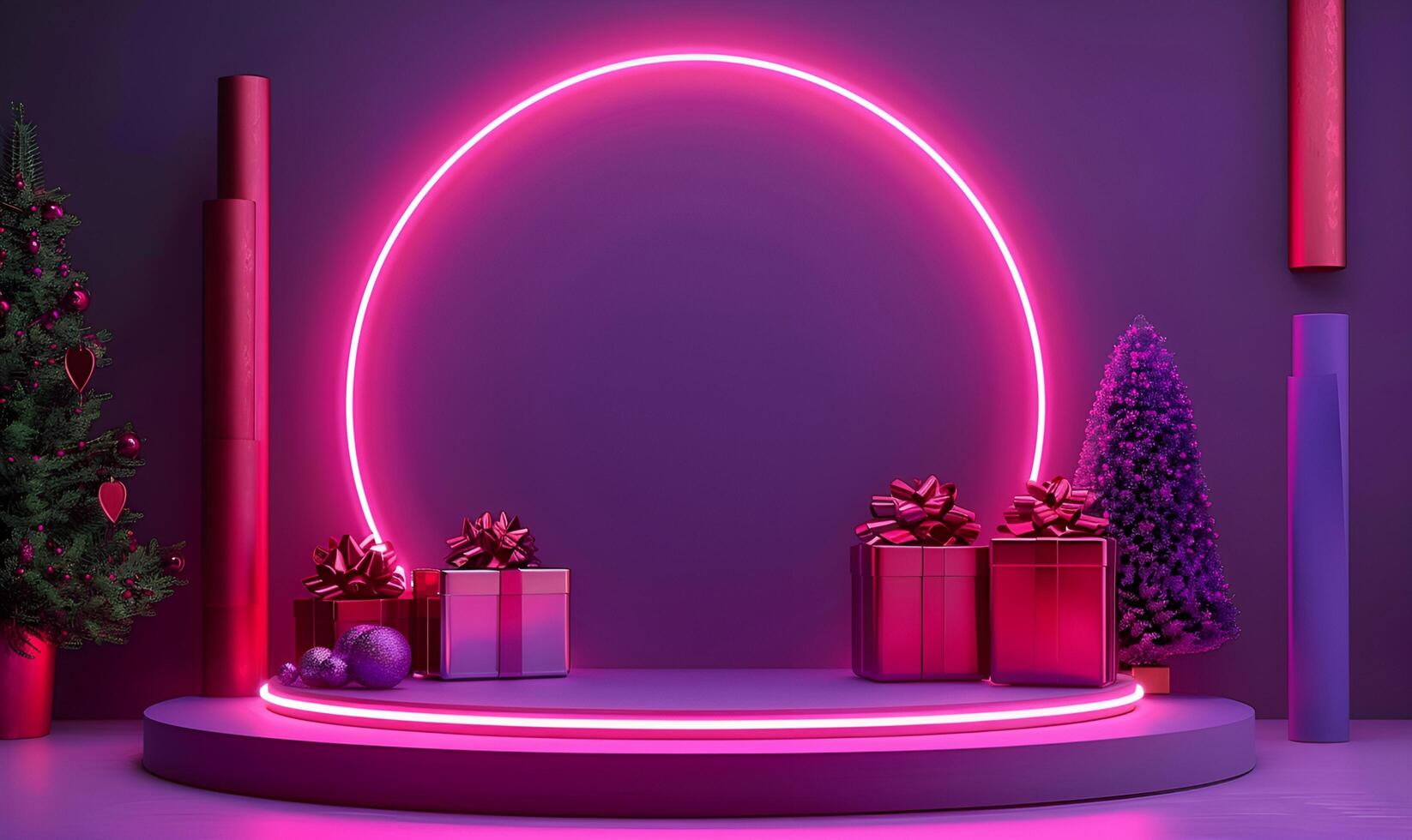 Podium background 3D light tech stage future platform game abstract Podium 3D background photo