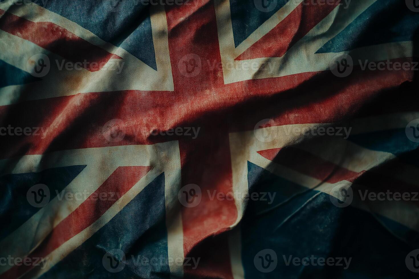 Cinematic Close up photography of UK Flag photo