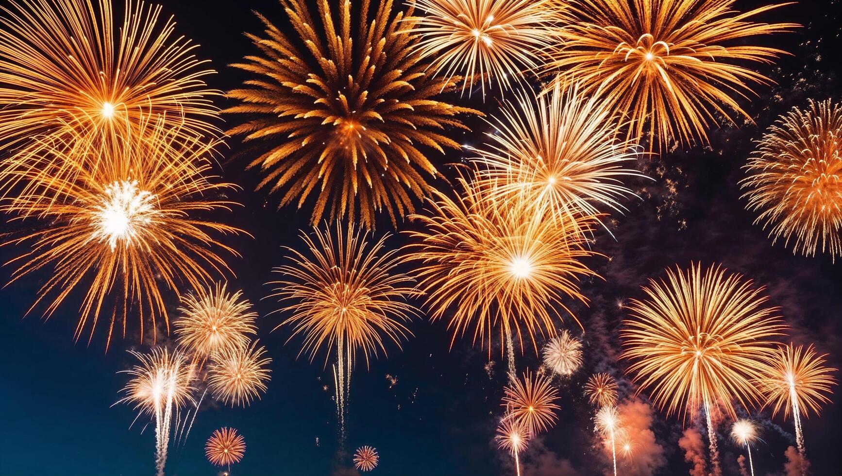 Many fireworks are lit up in the sky photo