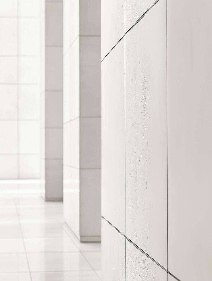Modern minimalist interior design with elegant grey furniture and photo