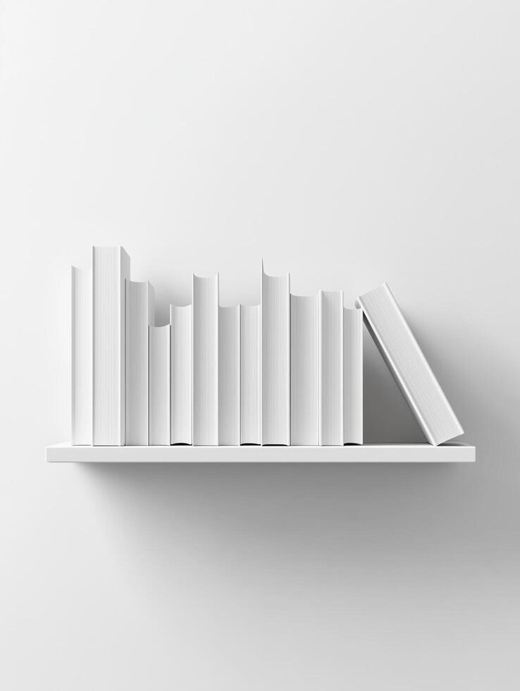 Minimalist Decor Featuring Books for an Elegant Aesthetic Style. Clean and minimalist interior that showcases stacked books photo