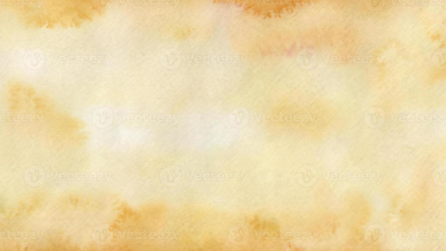 Abstract beige watercolor background with orange splashes photo