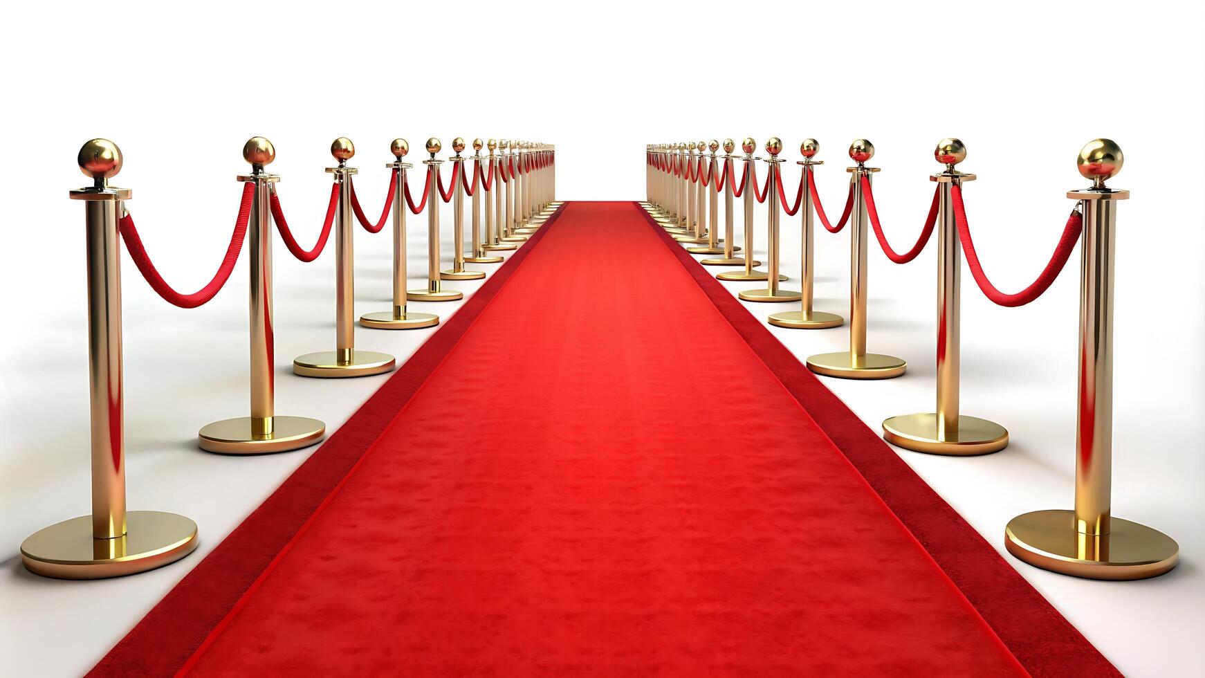A red carpet isolated on white background photo