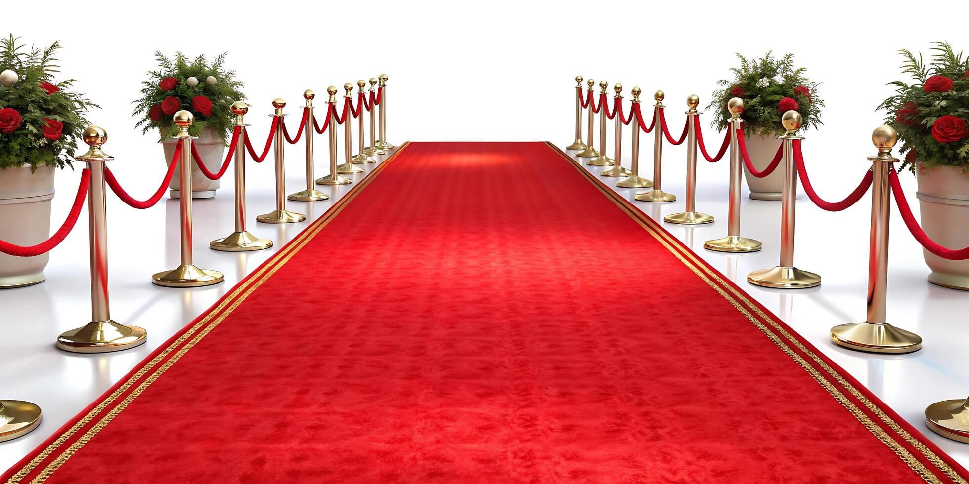 Red carpet isolated on white background photo