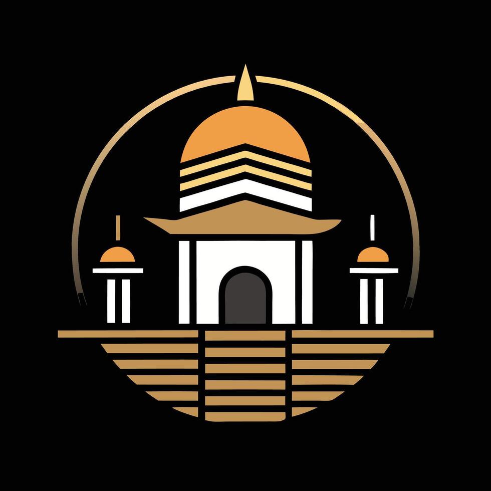 The logo for a mosque in indonesia vector