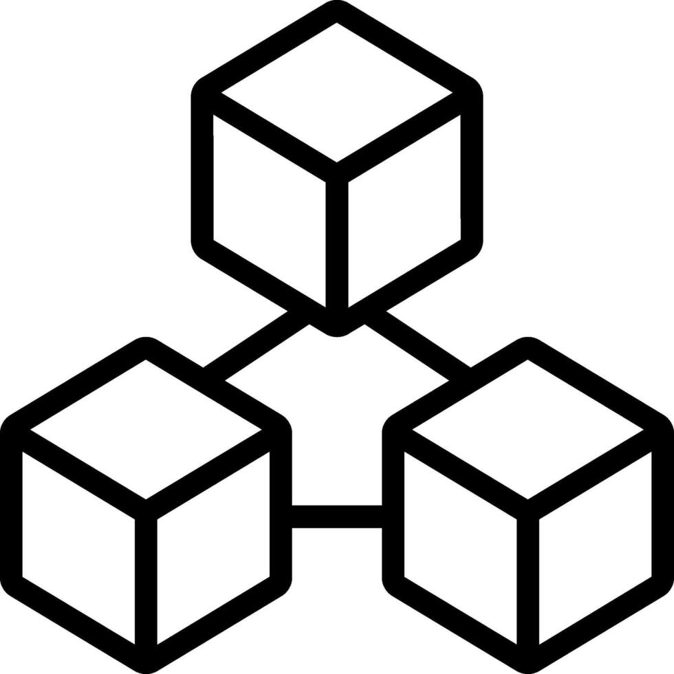 A black and white image of three cubes vector