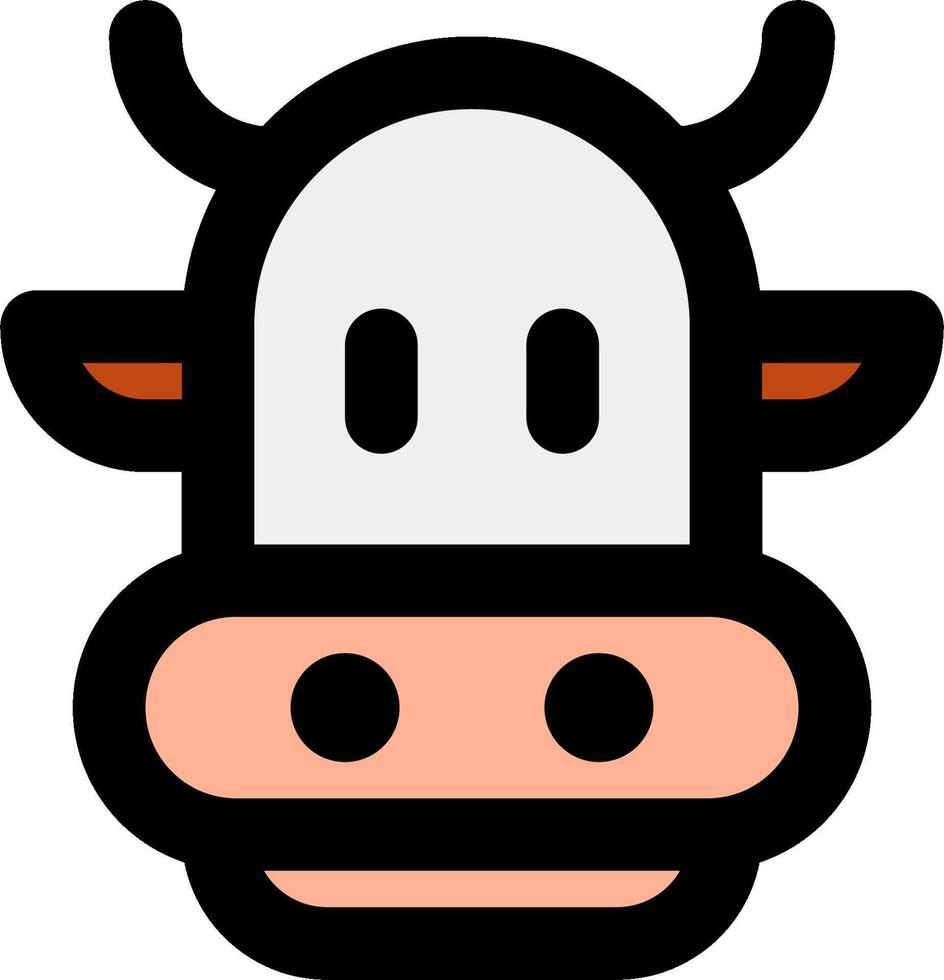 A cow head with a big nose and a small mouth vector