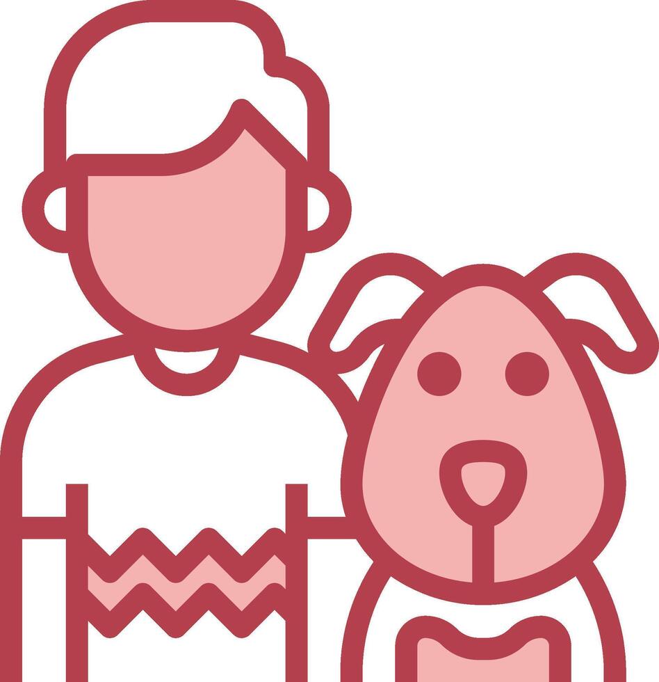 A man and his dog icon vector