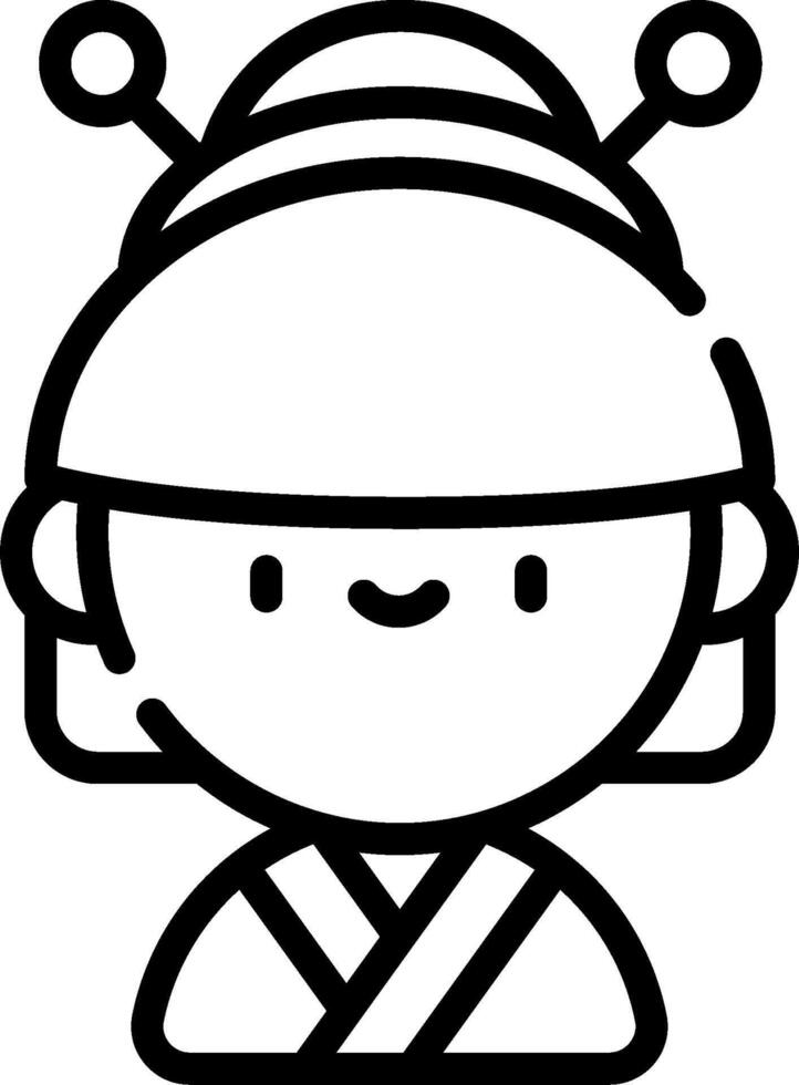 A black and white cartoon character with a hat vector