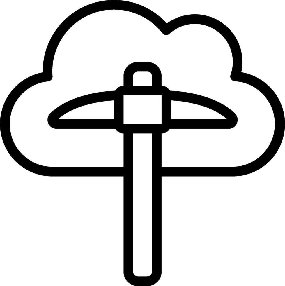 A cloud with a hammer on top of it vector