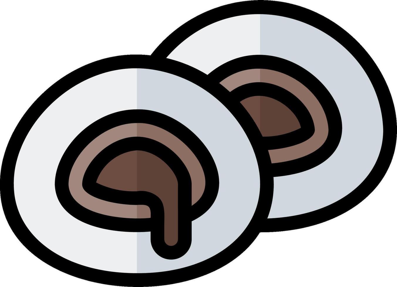 Two eggs with chocolate inside on a white background vector