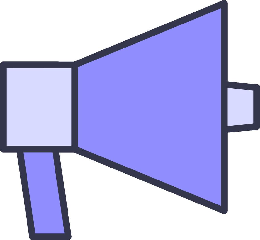 A purple megaphone icon on a white background vector