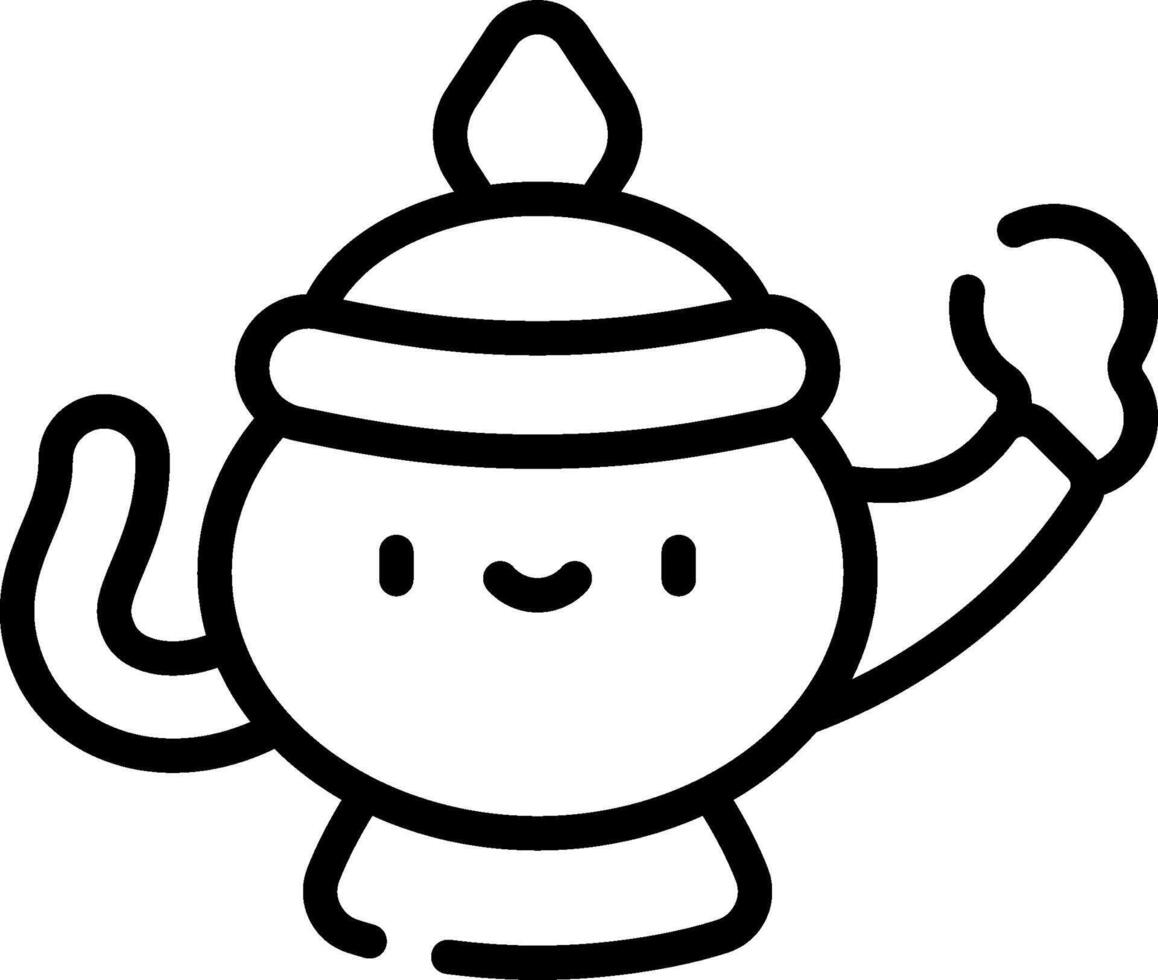 A cartoon character holding a lamp vector