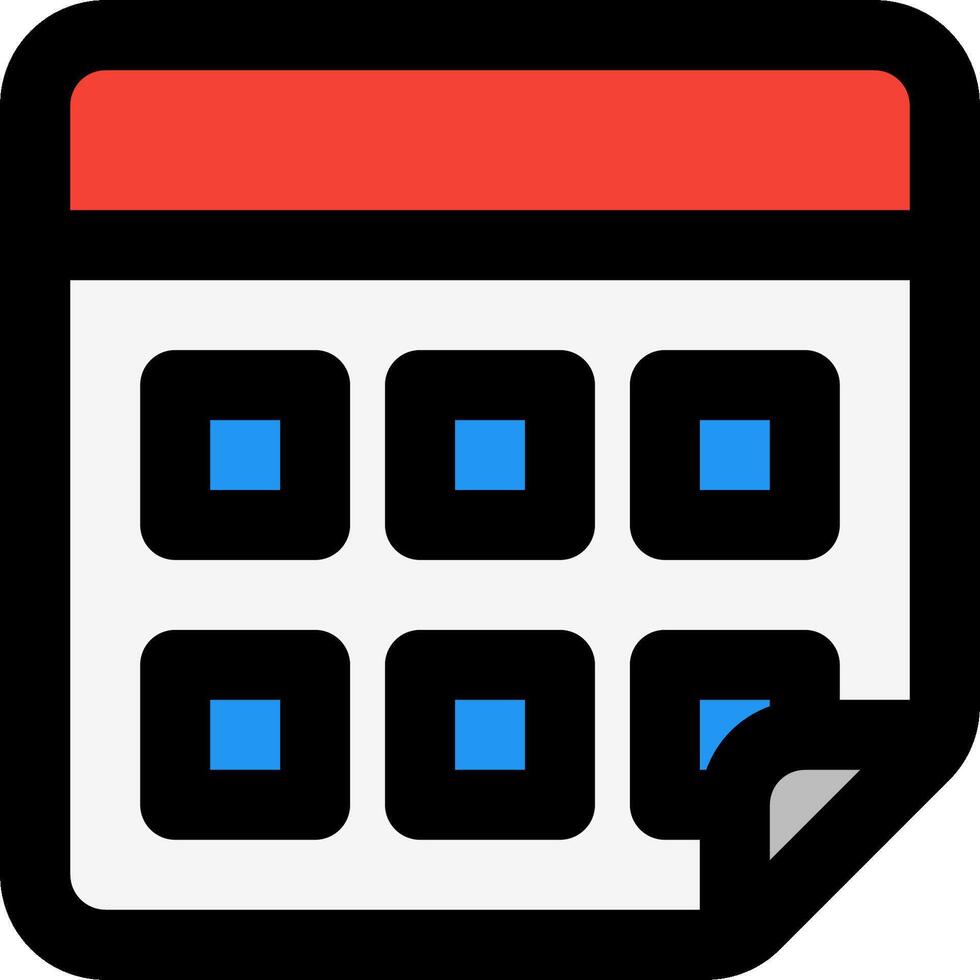 A calendar icon with blue squares vector