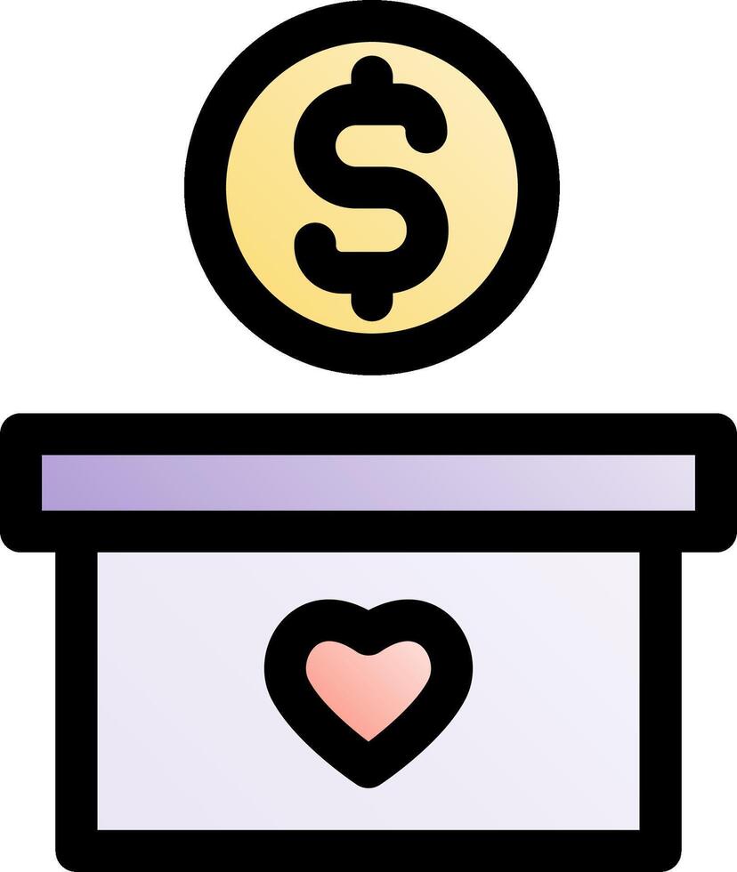 A heart and dollar sign in a box vector