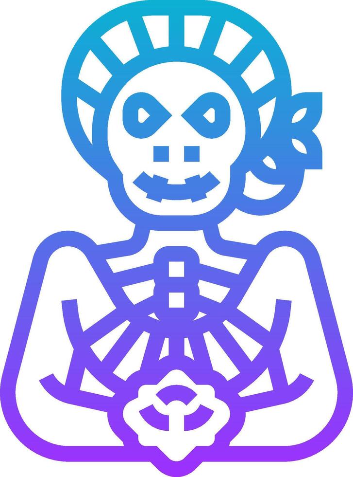 A skeleton with a hat and a cross on his chest vector