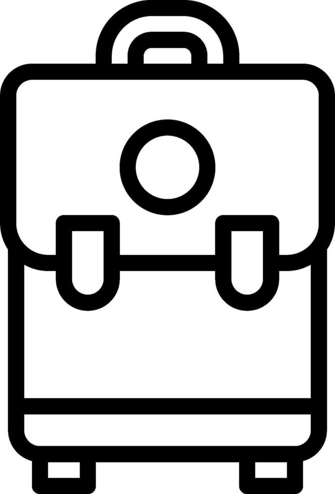 A black and white outline of a suitcase vector