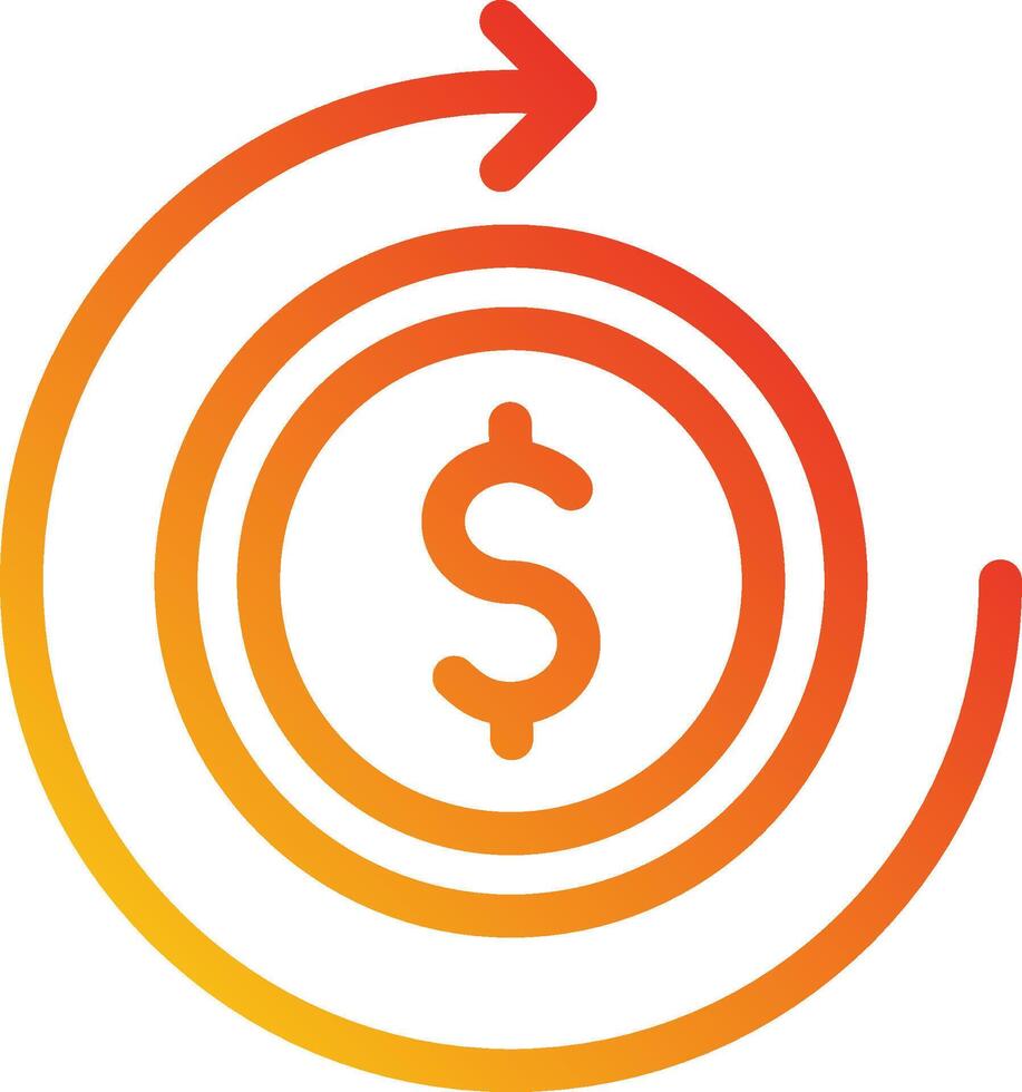 A dollar sign in an orange and yellow circle vector