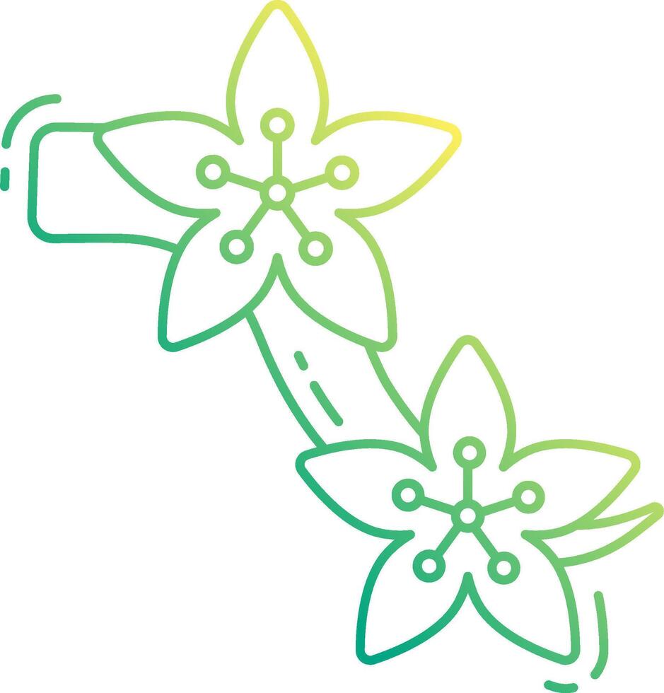 A green and yellow flower with a green stem vector