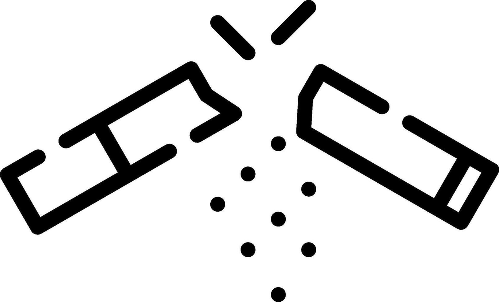 A black and white image of a broken piece of wood vector