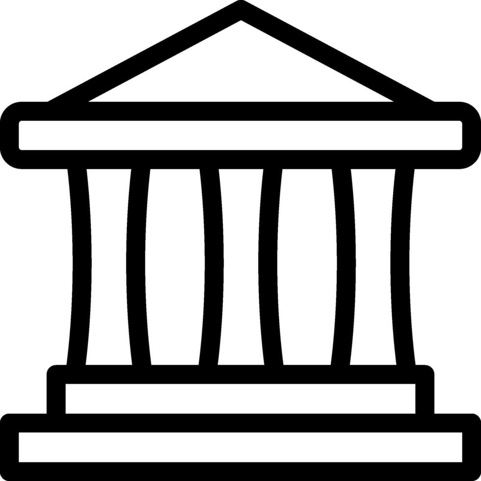 A black and white image of a building with columns vector