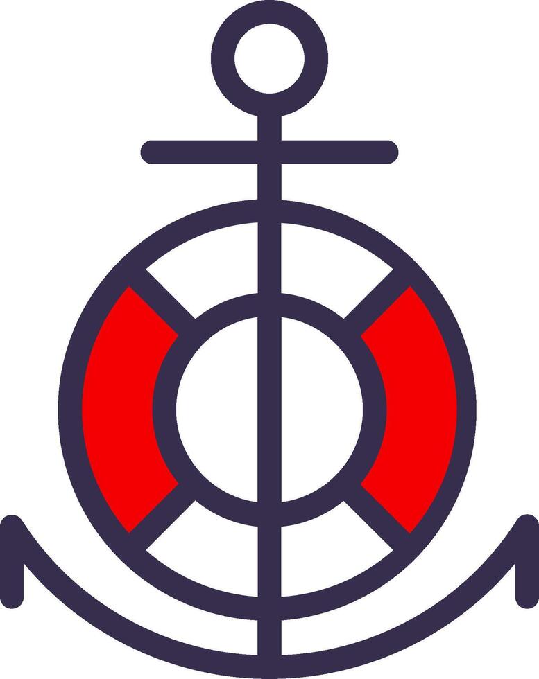 An anchor and life preserver icon vector