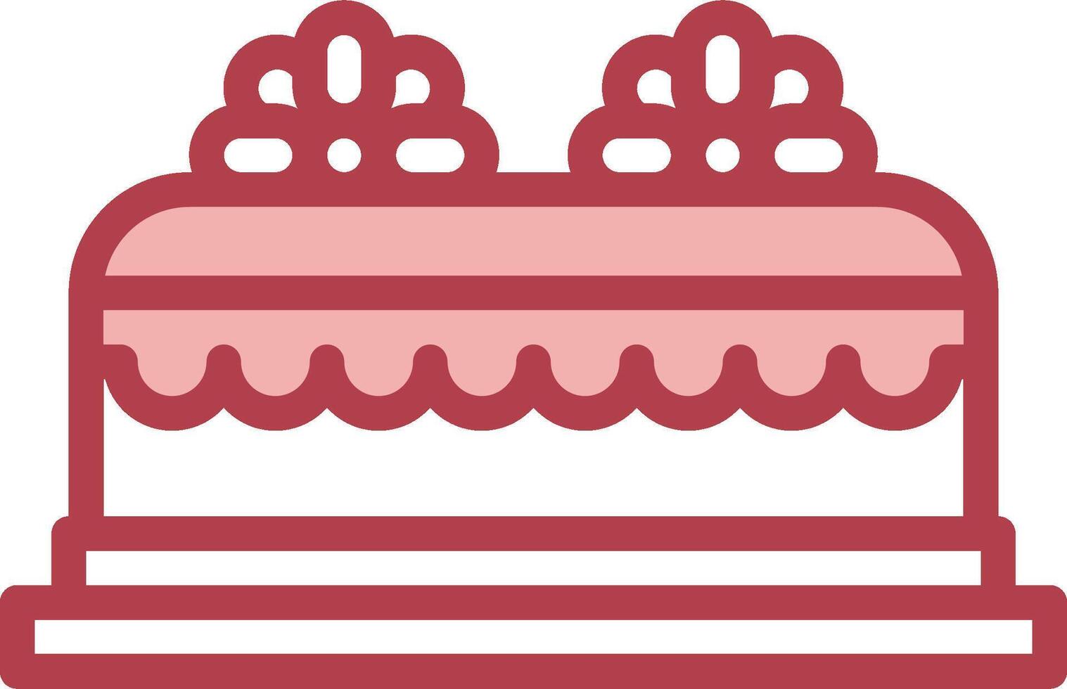 Cake icon with red border vector