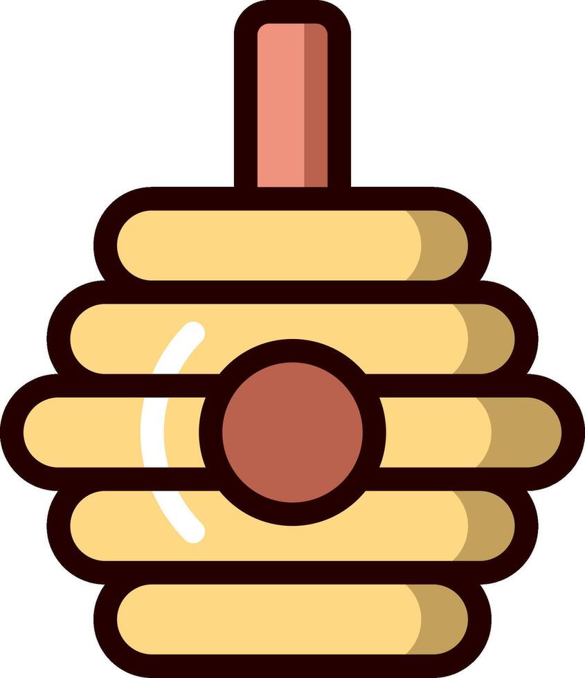 A cartoon bee hive with a hole in the middle vector