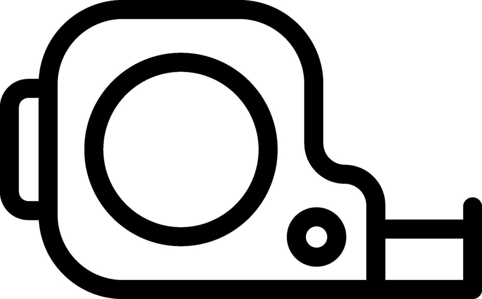 A black and white drawing of a tape measure vector