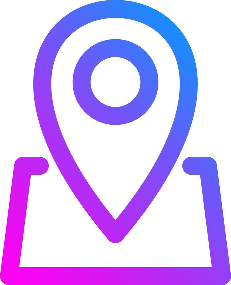 A location marker icon with a purple and blue color vector