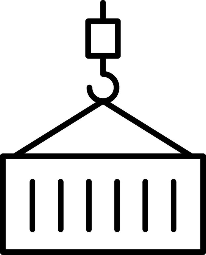 A black and white illustration of a crane vector