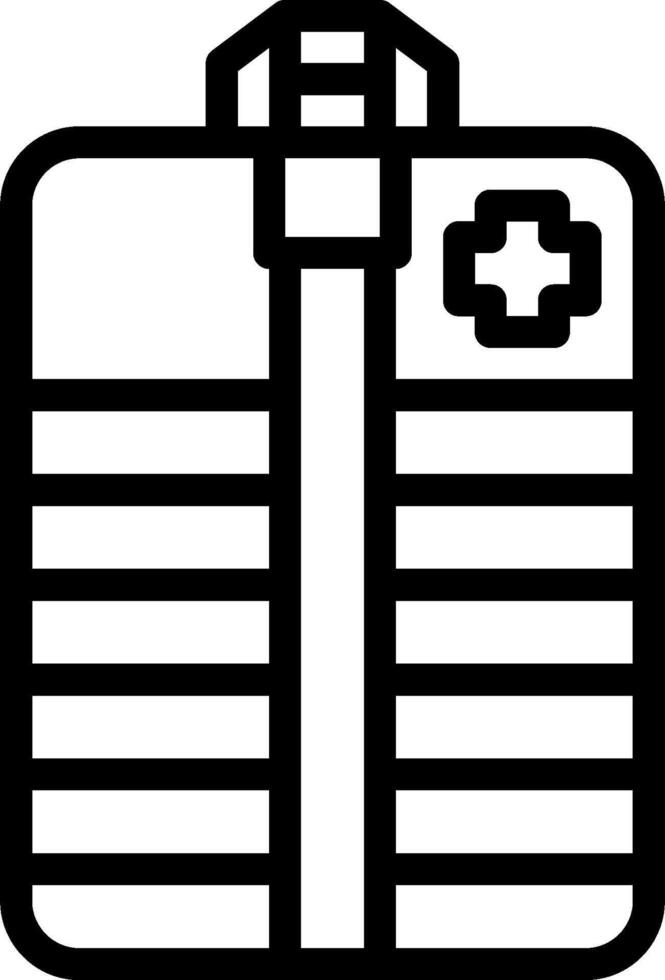 A black and white image of a medical bag vector
