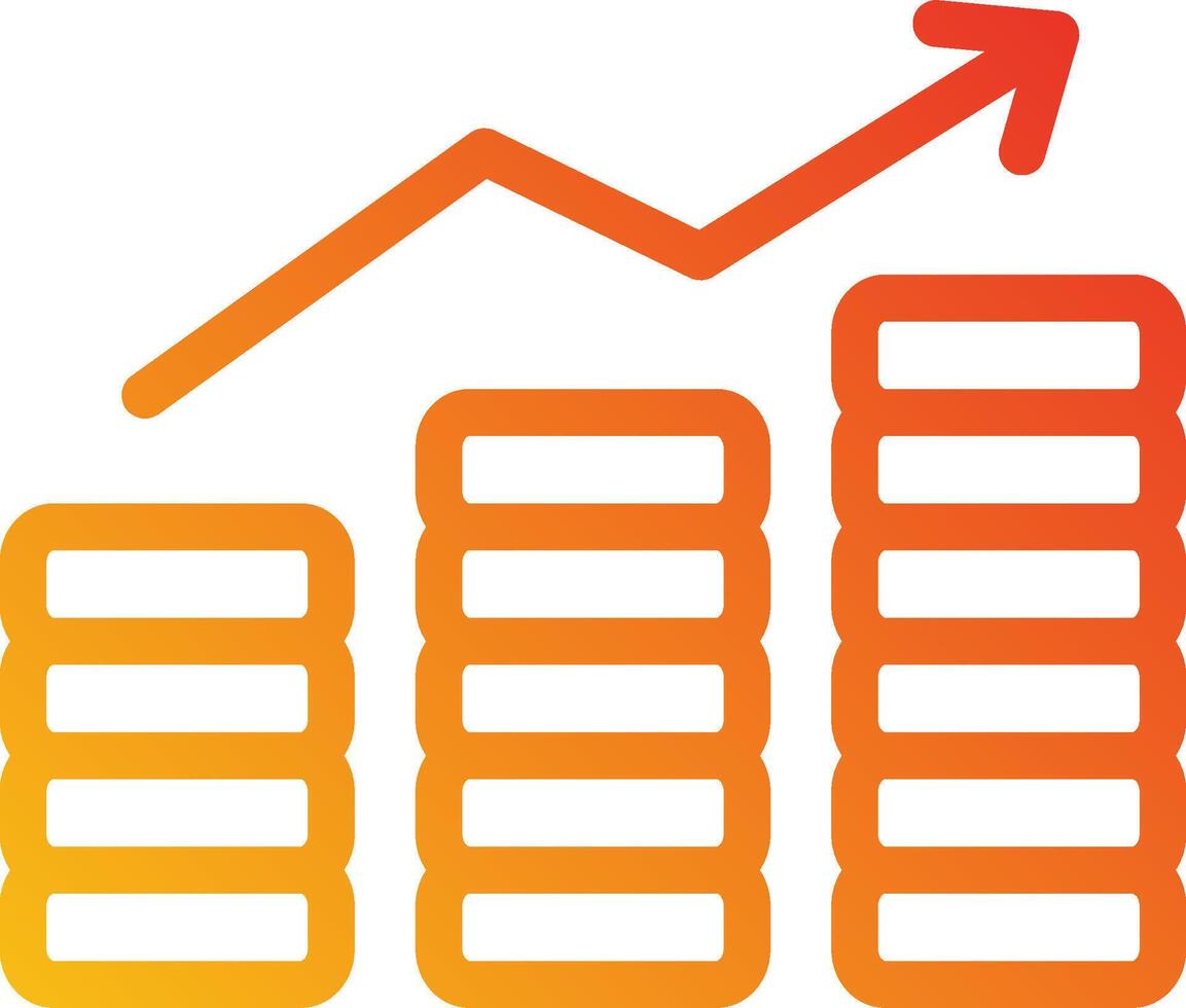 A graph showing an upward trend vector