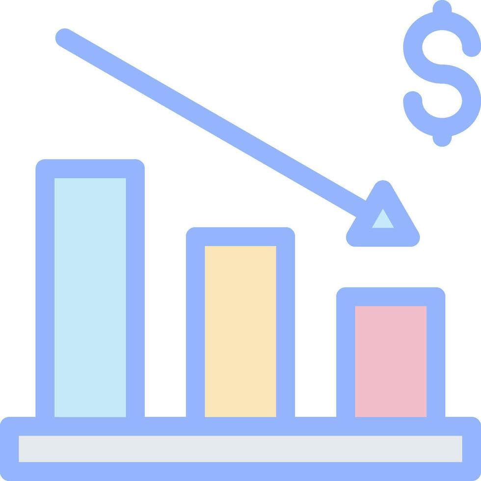 A bar chart with a dollar sign and a dollar sign vector