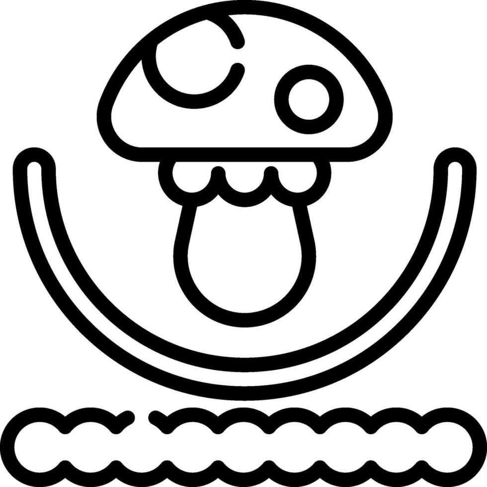 A black and white mushroom icon vector
