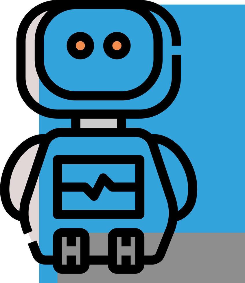 A robot with a blue background and a heart vector