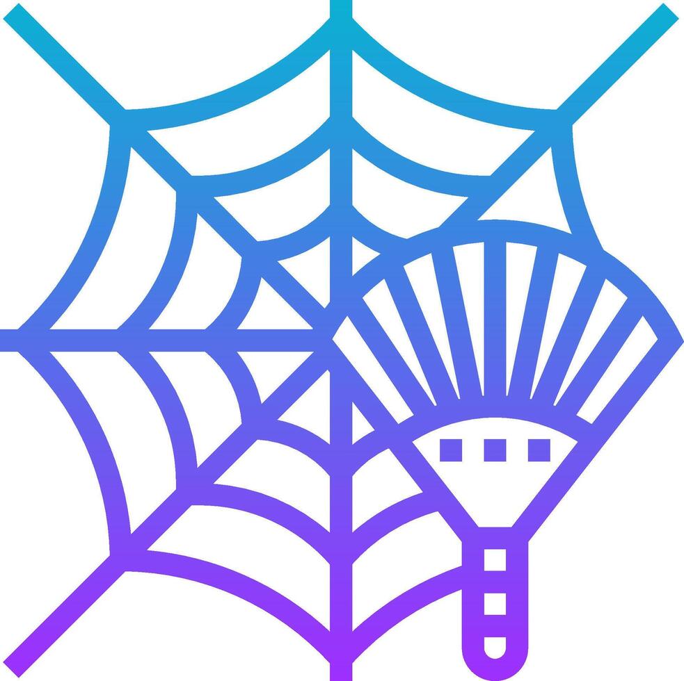 A spider web with a fan on top vector