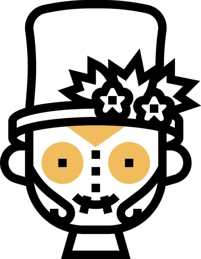 A cartoon character wearing a top hat and a flower vector