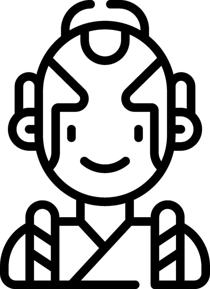A black and white line drawing of a man vector