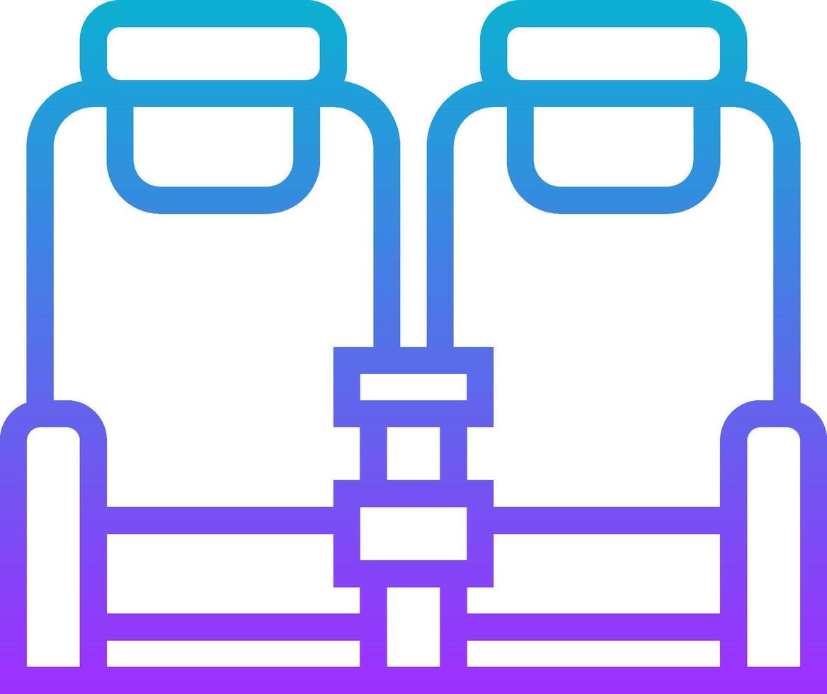 Two seats in a row with a purple and blue background vector