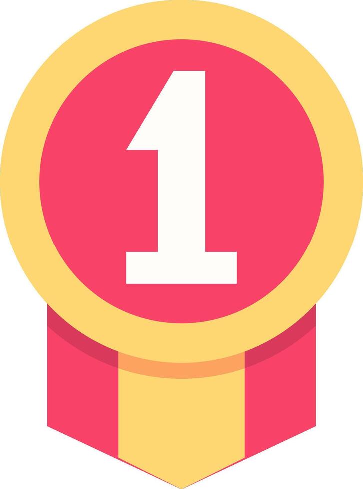 A one badge with a number one on it vector