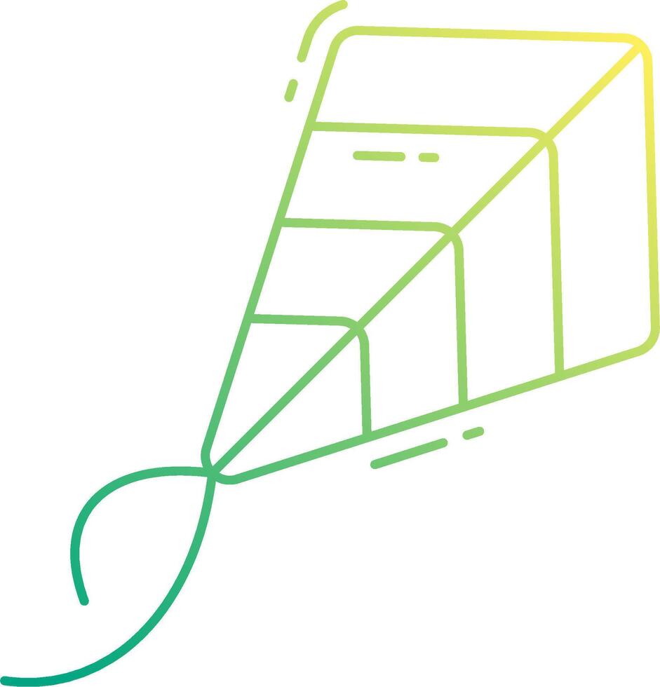 A kite with a green and yellow line drawing vector