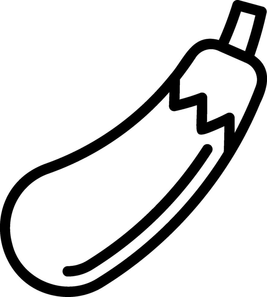 A black and white drawing of a large eggplant vector
