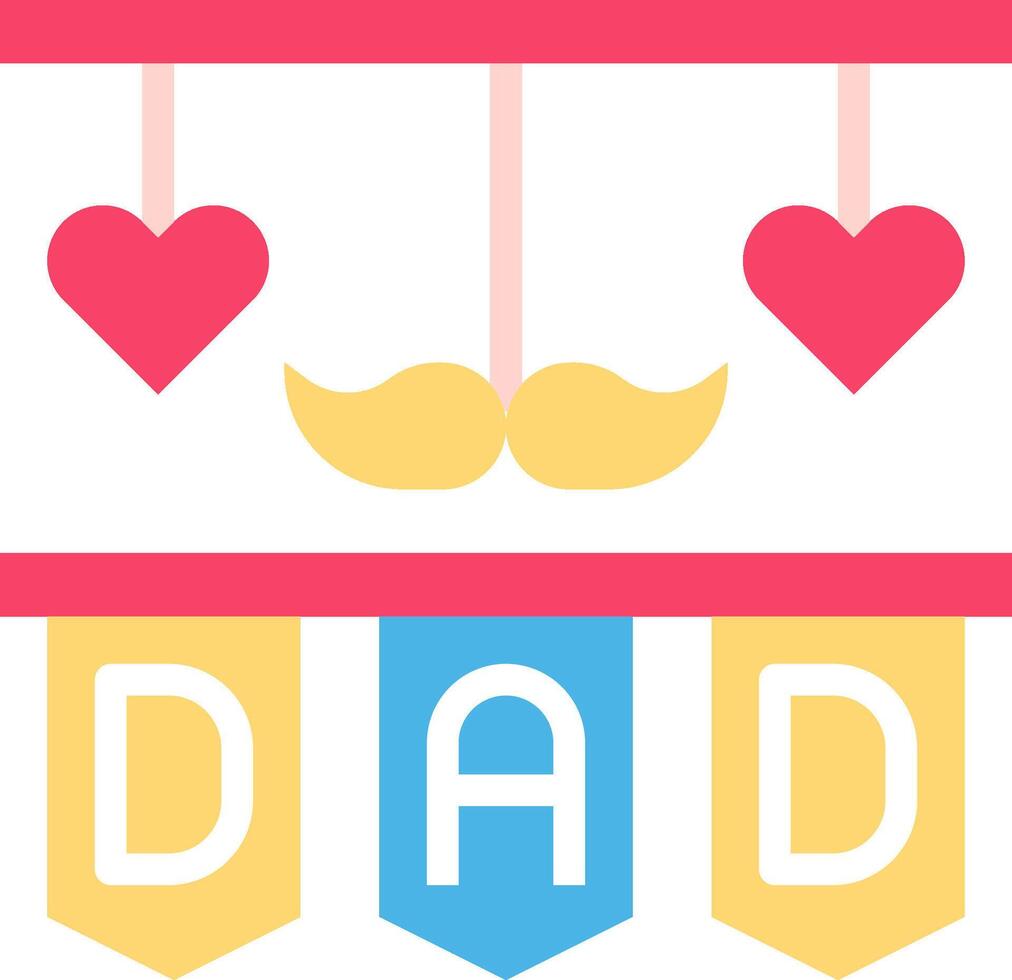 A father's day card with hearts and a mustache vector