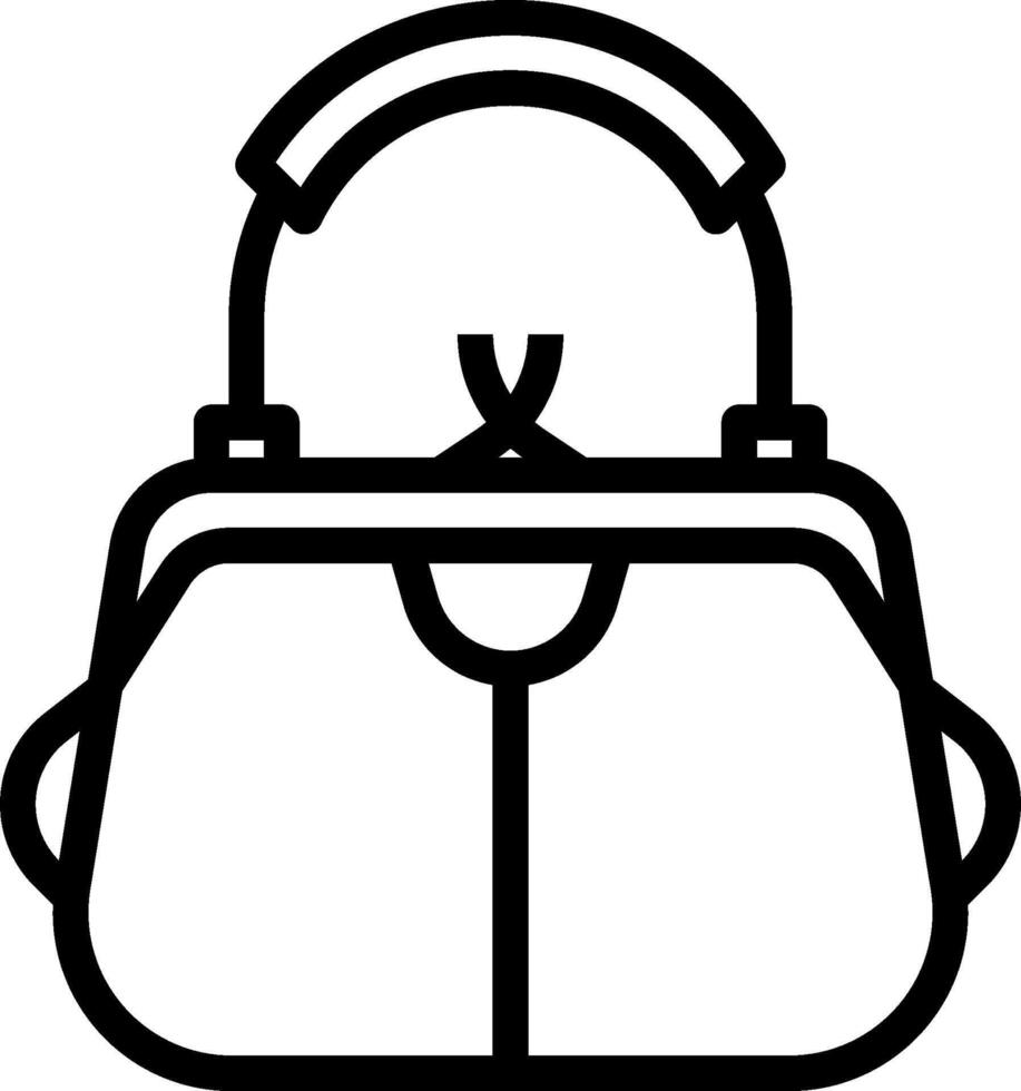 A black and white outline of a purse vector