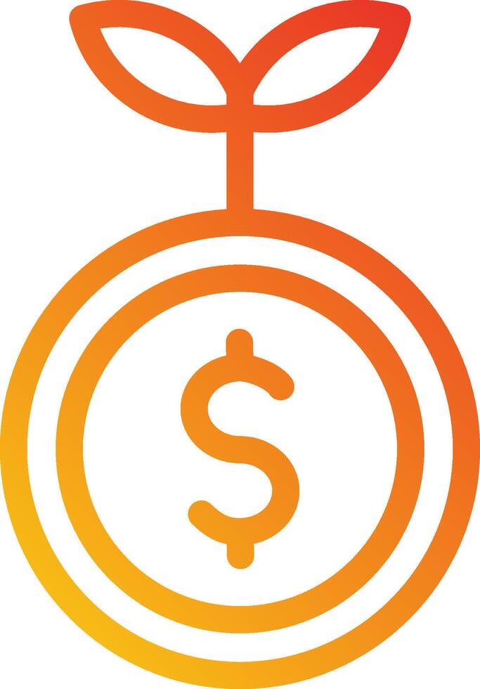 A dollar sign with a plant growing out of it vector