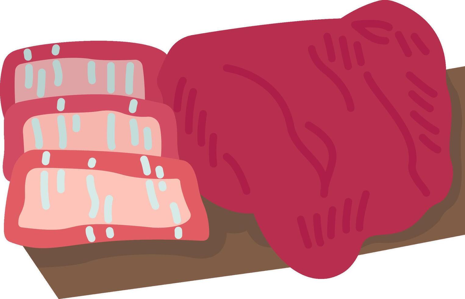 A piece of meat is shown on a white background vector