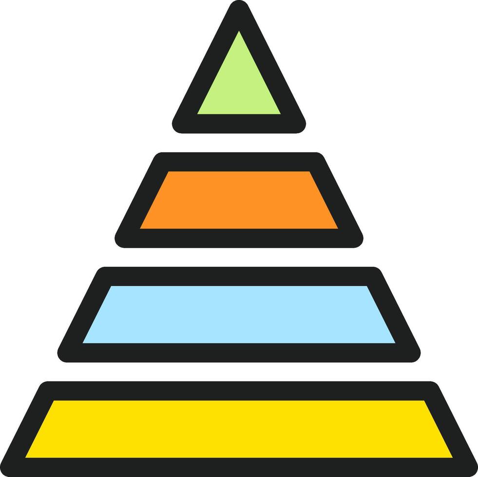 A pyramid with four different colors vector